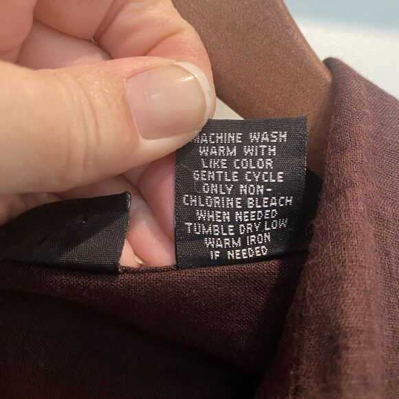 Southpole Linen Blend Shirt Men's XL Brown Long Sleeve Button Up Vtg Y2K EUC - Picture 11 of 12